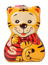 WISHKEY Cute & Attractive Cartoon Tiger Shaped Metal Piggy Bank with Secure Lock & Keys for Kids