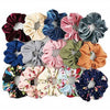 Bronson Professional Hair Scrunchies Hair Bands Satin Velvet Chiffon Cotton 10 Pc Mix Colour