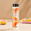 Borosil Crysto Glass Bottle with Black Lid