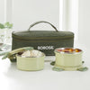 Borosil Glory Green Lunchbox Set of 2 Flat
