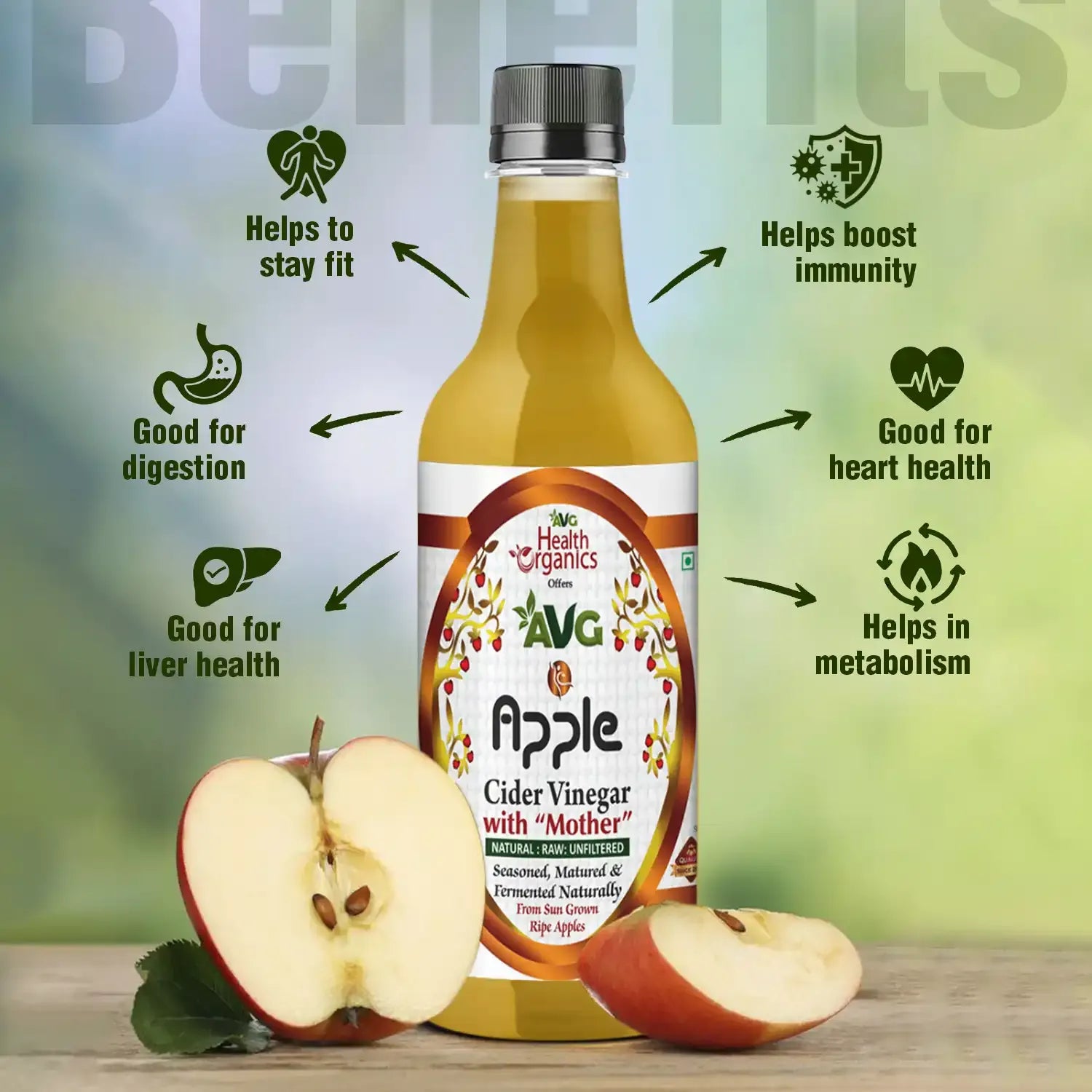AVG Apple Cider Vinegar Plus - 500 ml - DesiPick