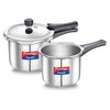 Prestige Popular Gas & Induction Compatible Stainless Steel Pressure Cooker Combi Pack 5L + 3L with Outer Lid