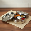 Vinod Stainless Steel Masala Dabba 10 Inch Diameter 6.5 Inch with 7 Containers