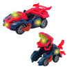 WISHKEY Plastic Bump and Go Dinosaur Transformation Car Toy with Lights