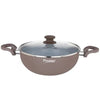 Prestige Ceraglide Duo Ceramic Coating Non Stick Aluminium Deep Kadai with Glass Lid