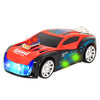 WISHKEY Plastic Bump and Go Car Toy for Kids, Battery Operated Racing Car Toy with Music and Flashing Lights