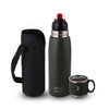 CELLO Duro Cup Style Thermosteel Flask, 750ml, Military Green