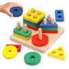 WISHKEY Wooden Geometric Shape Puzzle Activity for Kids