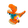 WISHKEY Plastic Dinosaur Bump and Go Toy for Kids, Musical Dinosaur Toy with Lights