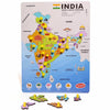 Chanak Wooden India Map Puzzle with Picture & States Name Educational Board for Kids