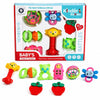 Chanak Silicone Plastic Baby Kinder Rattle Set for 0-6 Months Old Baby-8pcs