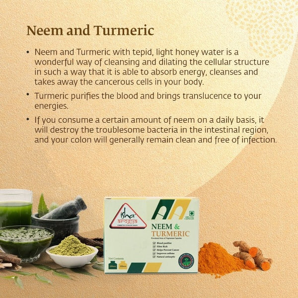 Isha Life Neem and Turmeric Capsules - 100 Caps