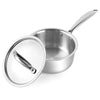 SAVYA HOME Triply Stainless Steel Sauce Pan with Lid 18cm 2.2L Induction Easy Grip Handles