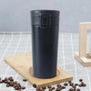 Kuber Industries Stainless Steel Insulated Coffee Tumbler with Sipper Lid | 380 ML | Black