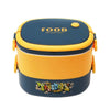 Homestic Insulated Lunch Box 2 Compartments | 1450ml | BPA-Free | Microwave Safe | Yellow Blue