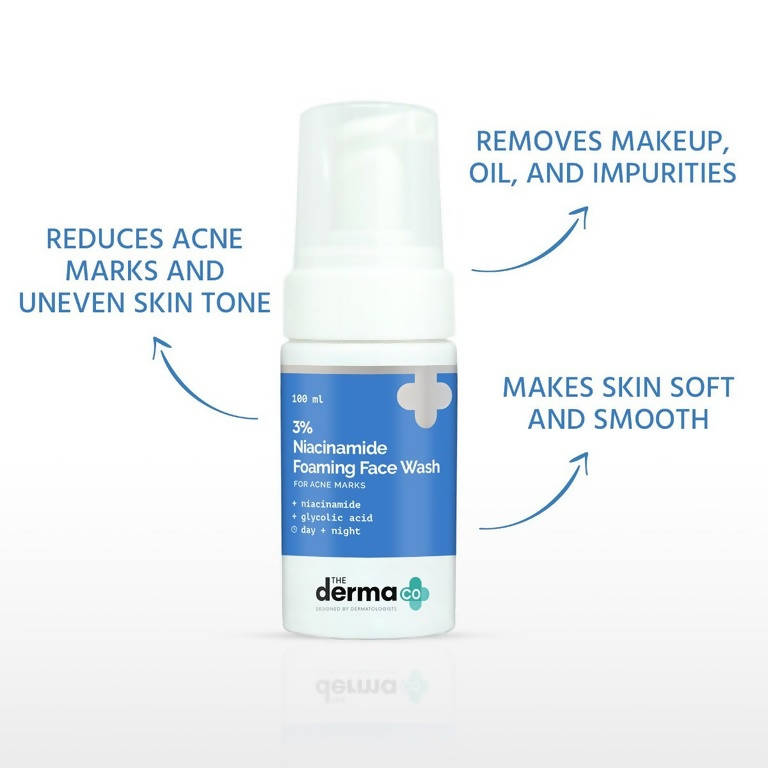 The Derma Co 3% Niacinamide Foaming Face Wash For Acne Marks - 100 ml