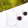 UMAI Pack of 2: Borosilicate Glass Coffee Mugs with Wooden Handle | 120ml | Transparent
