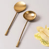 Nestroots Twisted Serving Spoons Set of 2 Silver Stainless Steel