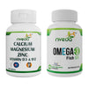 Nveda Combo Pack of Omega 3 Fish Oil & Calcium, Magnesium, Zinc, Vit D & B12 Tablets