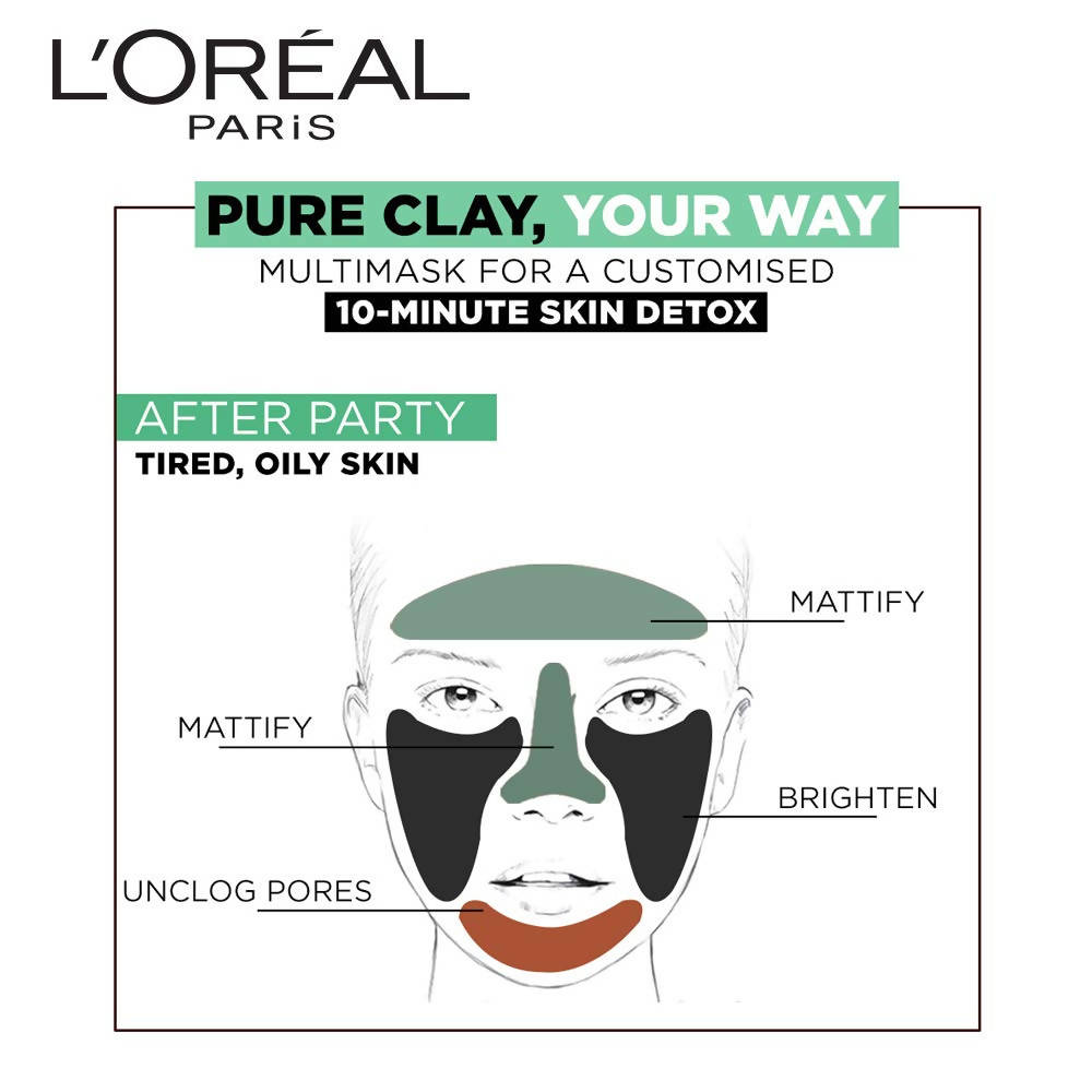 L'Oreal Paris Pure Clay Mask Exfoliate & Refine Pores - 50 gms