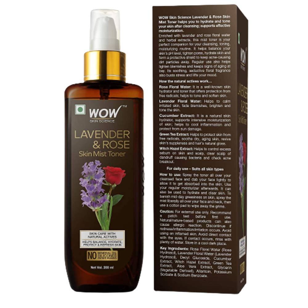 Wow Skin Science Lavender & Rose Skin Mist Toner - 200 ml
