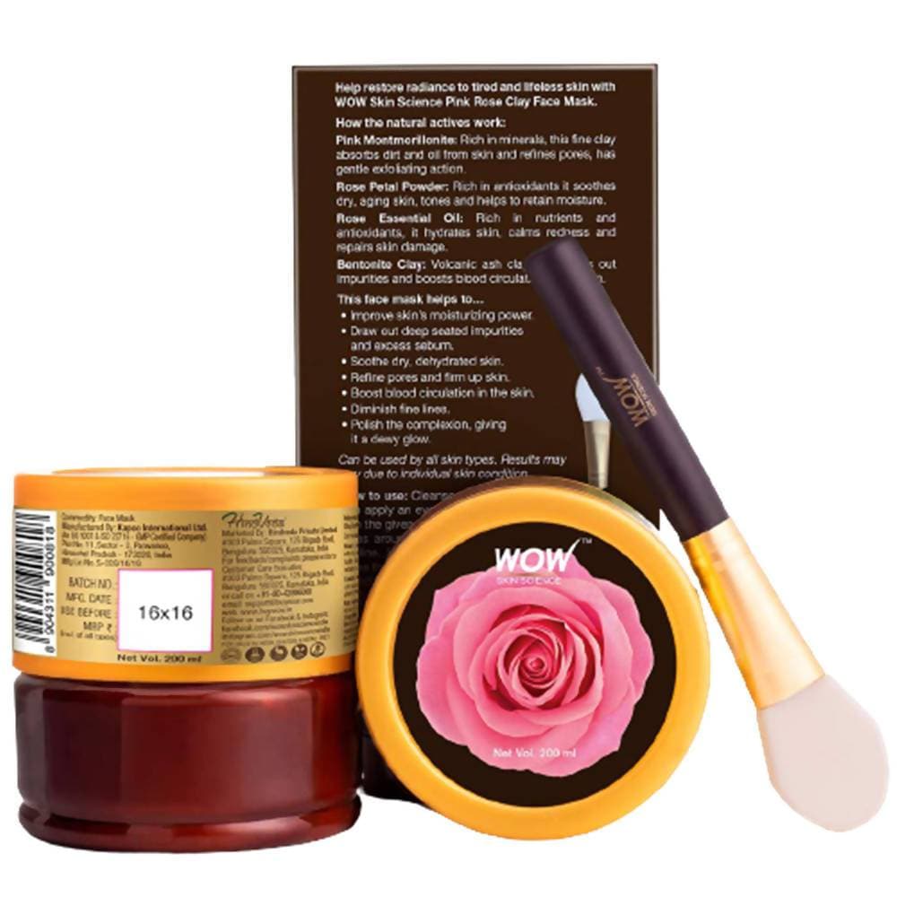 Wow Skin Science Pink Rose Clay Face Mask - 200 ml