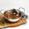 SAVYA HOME Triply Stainless Steel Kadai with Lid 22cm 2.2L Stove Induction Heat Surround
