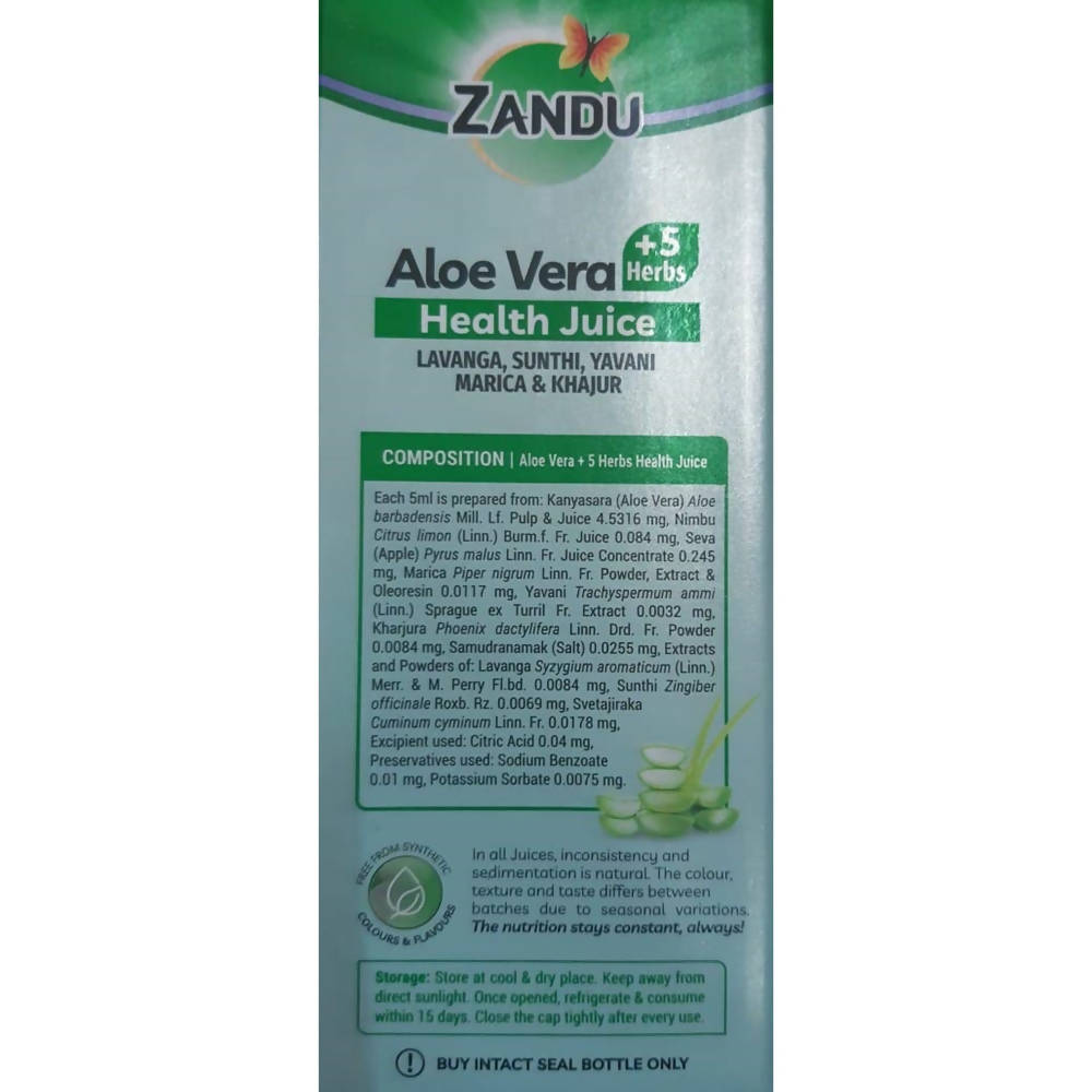 Zandu Aloe Vera And 5 Herbs Health Juice