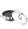 Esspy Tri-Ply Stainless Steel Kadai With S.S Lid, Stainless Steel Kadai for Cooking, Triply Kadhai | Metal Spatula Friendly | Induction & Gas Stove Compatible | Reverted Sturdy Handle | Scratch-Resistant | Honeycomb Pattern