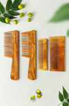 Nat Habit Kacchi Neem Comb Combo Dual + Fine + Wide + Pocket