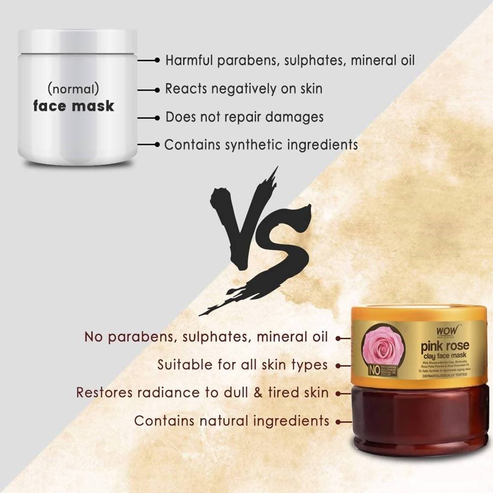 Wow Skin Science Pink Rose Clay Face Mask - 200 ml