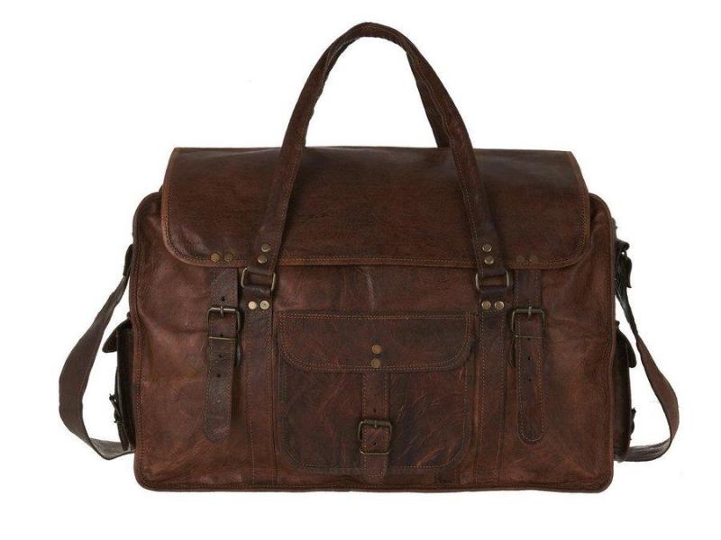 Craftshades – 20 Inch Handcrafted Travel Duffle Goat Leather Bag | 100 Genuine Leather