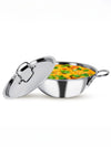 USHA SHRIRAM Triply Stainless Steel Kadai with Lid 24cm 2.6L Stove Induction Heat Surround
