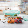 The Better Home Glass Microwave Safe Office Lunch Box | 570ml | 2 Compartments | Safety Lock | Transparent