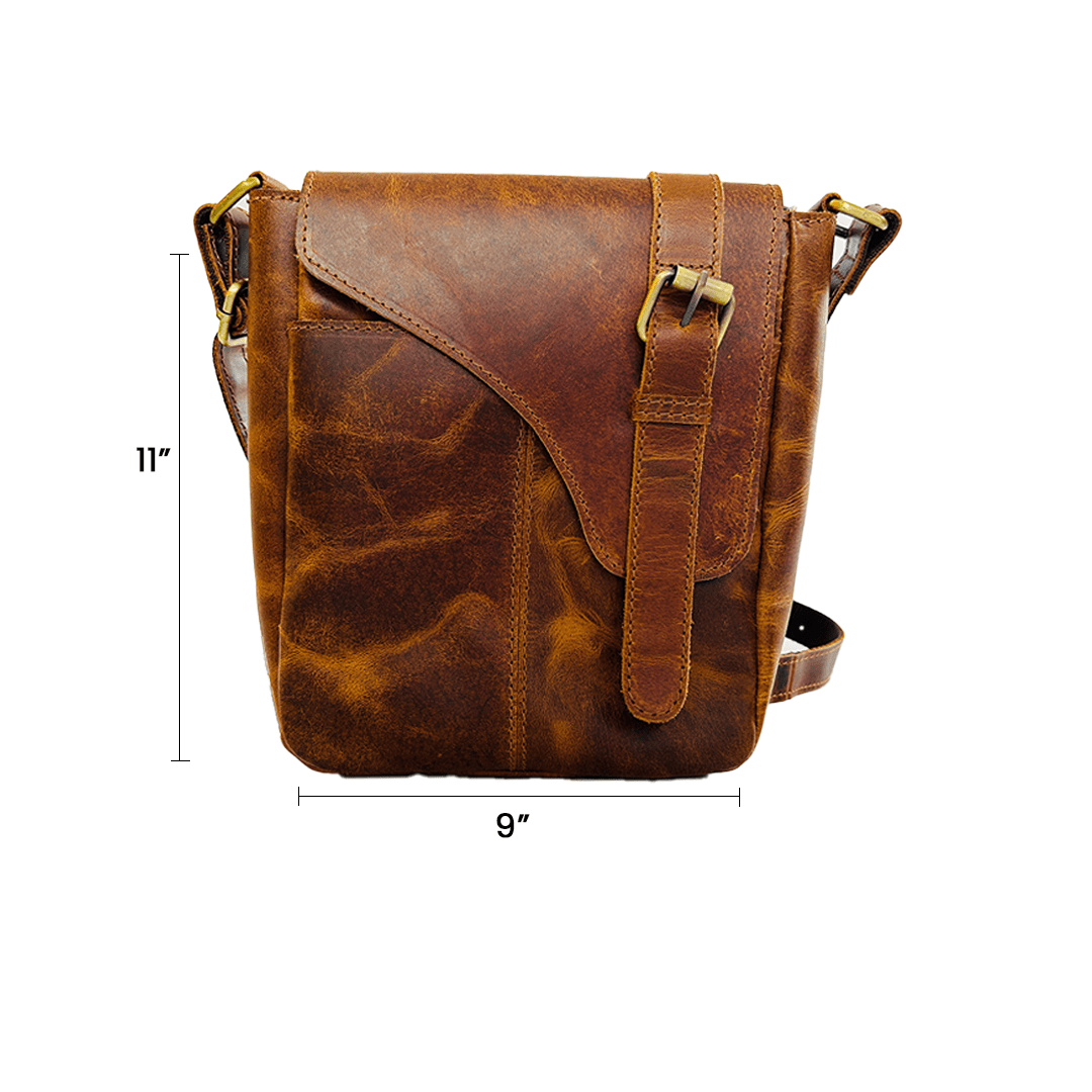 Craftshades – 9.11 Inch Buffalo Light Brown Leather Sling Bag