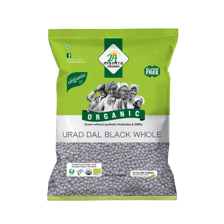 24 Mantra Organic Urad Black Whole - 500 gms