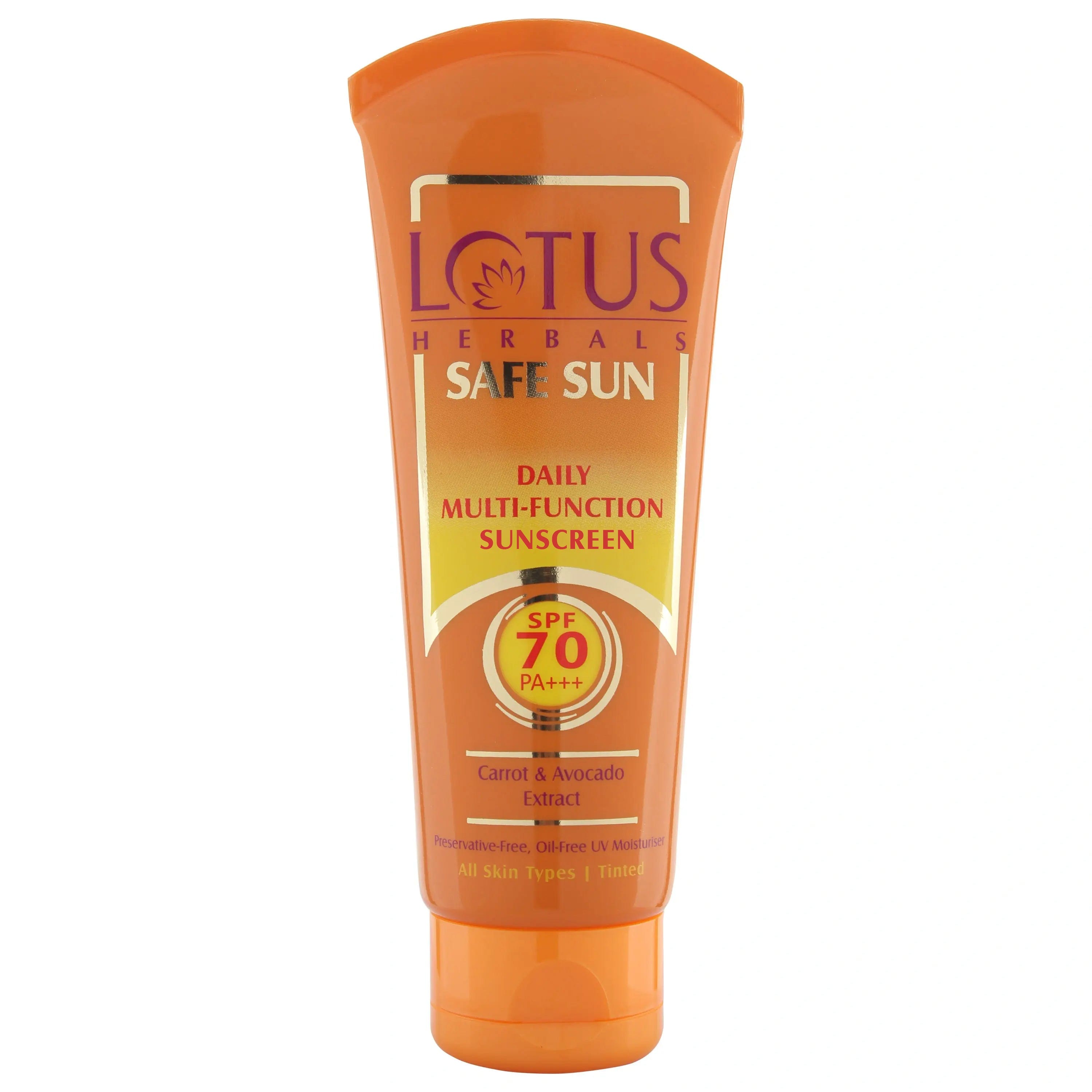 Lotus Herbals Safe Sun Daily Multi-Function Sunscreen SPF 70 PA+++ - 6 ...