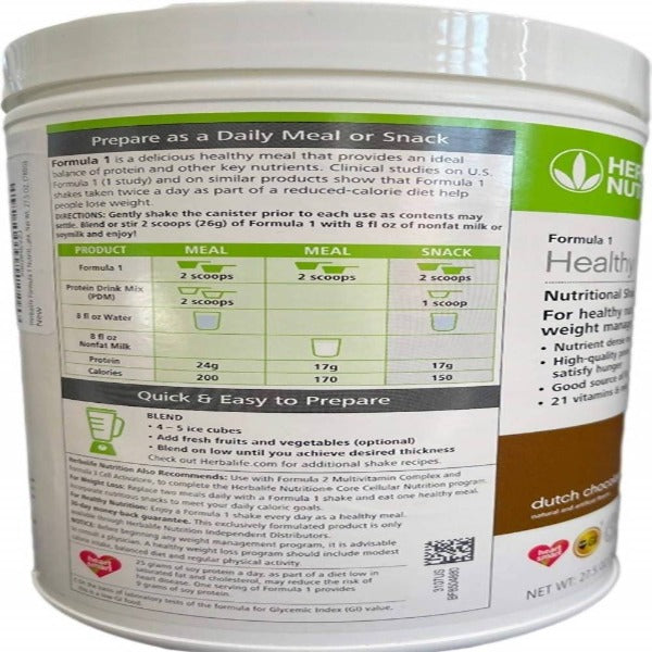 Herbalife Nutrition Formula 1 Nutritional Shake Mix - Dutch Chocolate Flavour - 500 gms