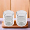 UMAI Double Wall Borosilicate Glass Coffee Mugs Set of 2 (200ml) | Curvy | Grey