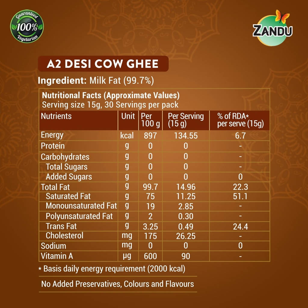 Zandu A2 Desi Cow Ghee