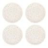 USHA SHRIRAM Ceramic Full Dinner Plate 10 inch 4pcs White with Dots Microwave Safe Scratch Resistant